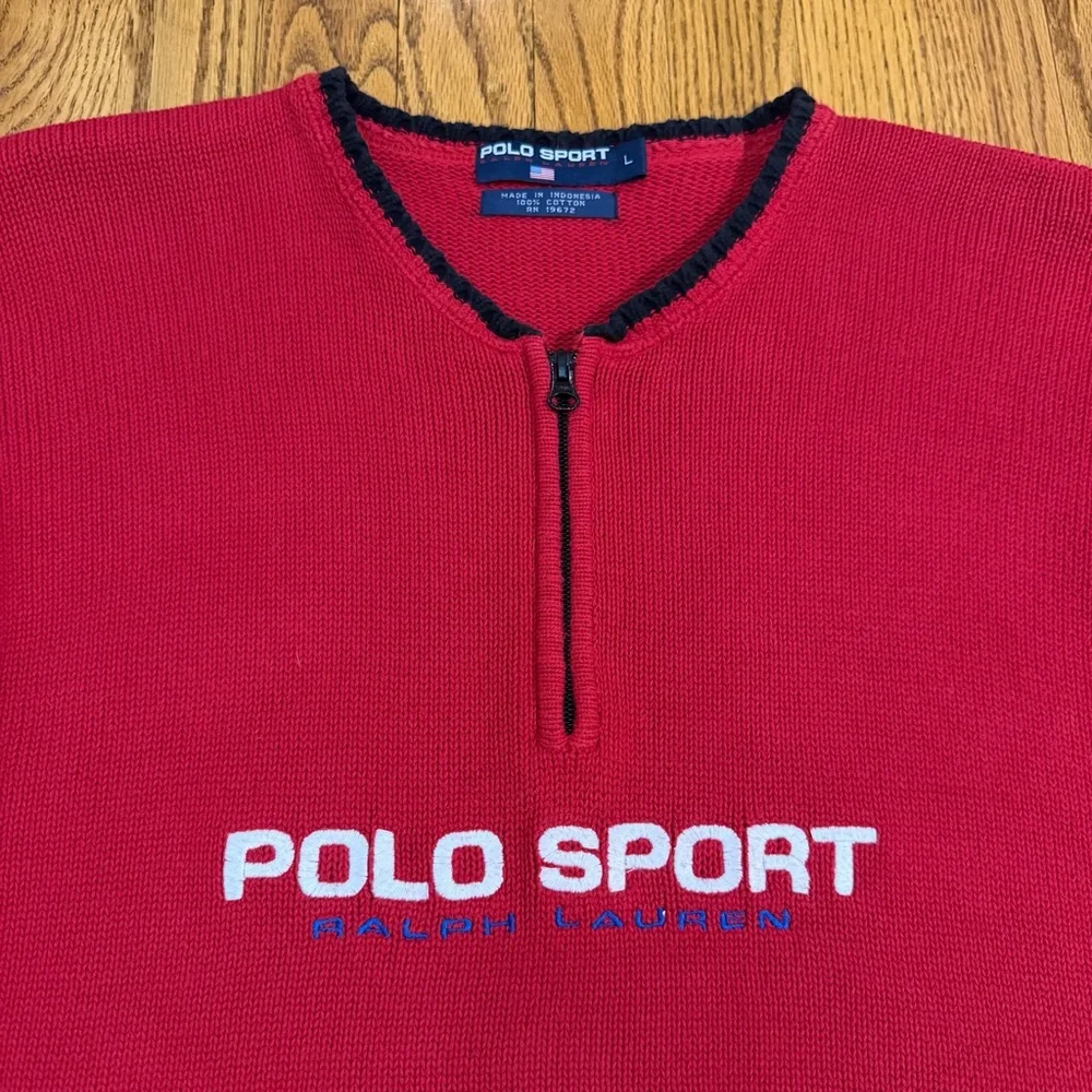 Vintage Red Ralph Lauren Polo Sport Sweater - Picture 3 of 10